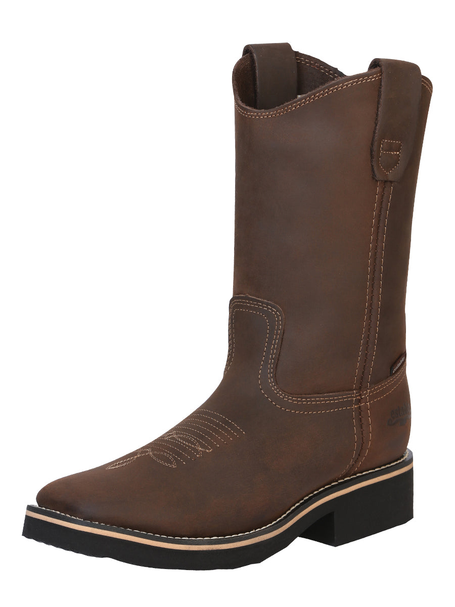 Establo Men’s Rodeo Work Boot - Crazy Leather in Tan
41550