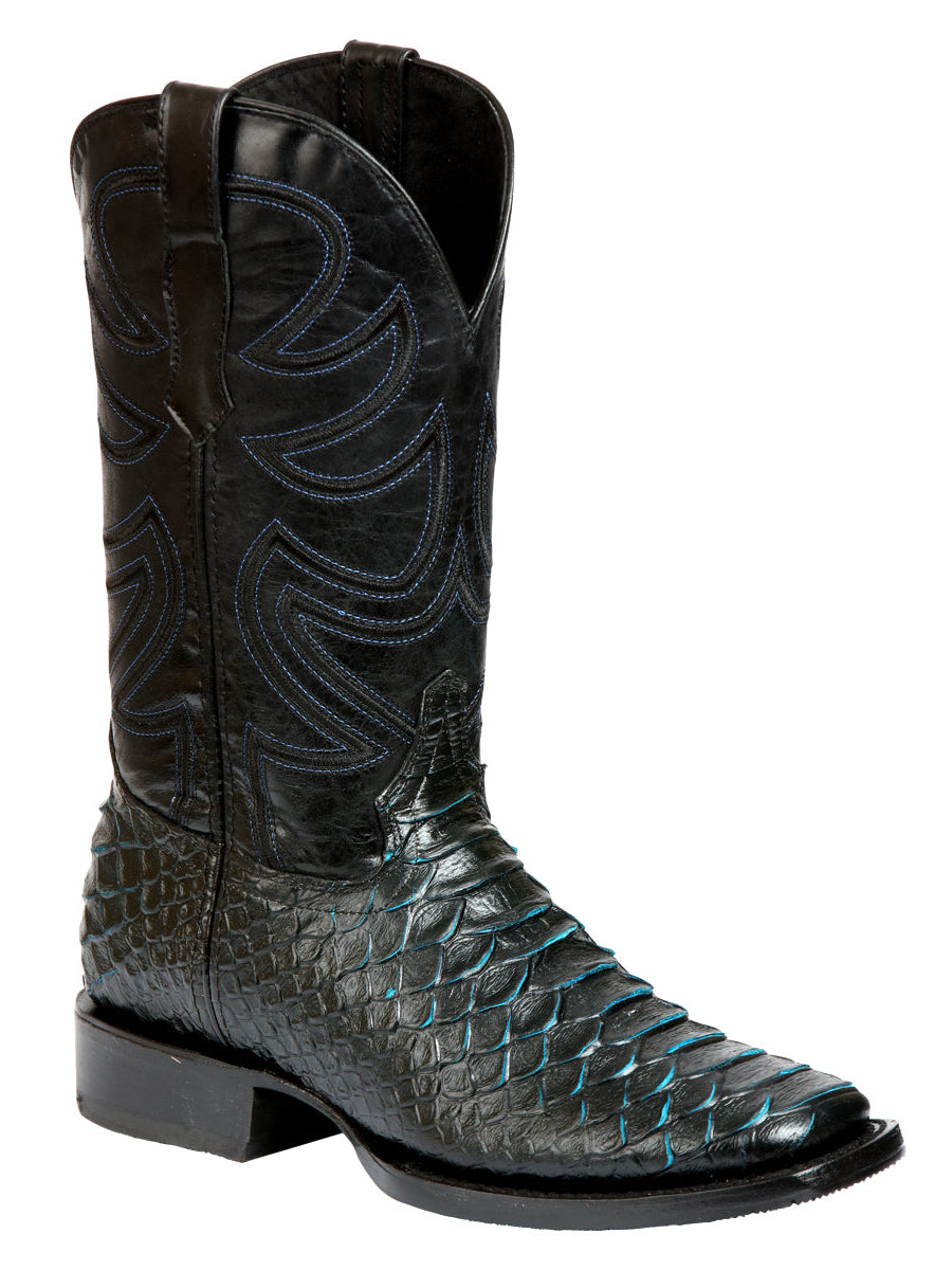 El General Men’s Rodeo Boot Imitation Python - Black/Blue 45564