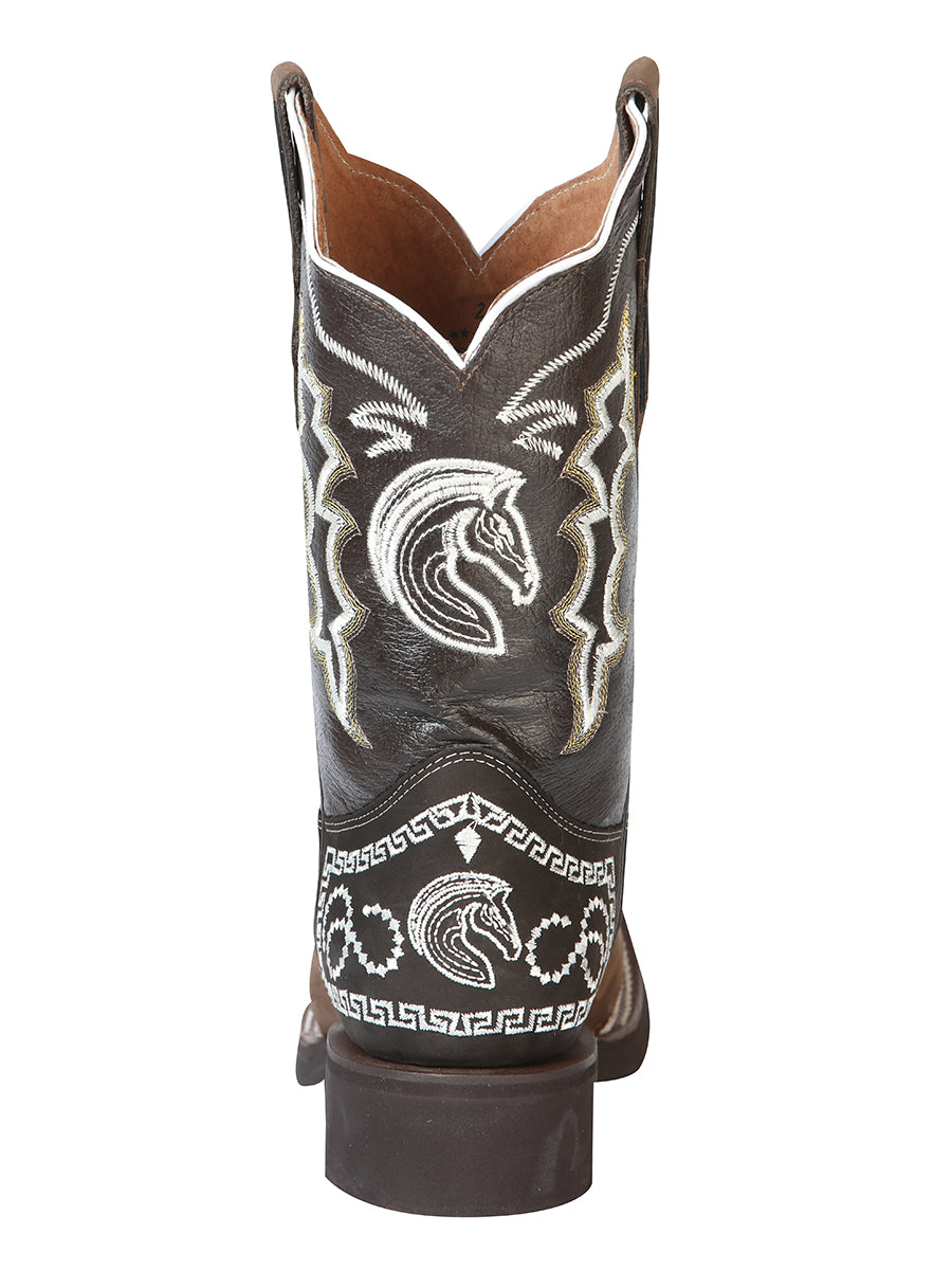 El General Rodeo Boot - Nobuck Dark Brown with Embroidery 51117