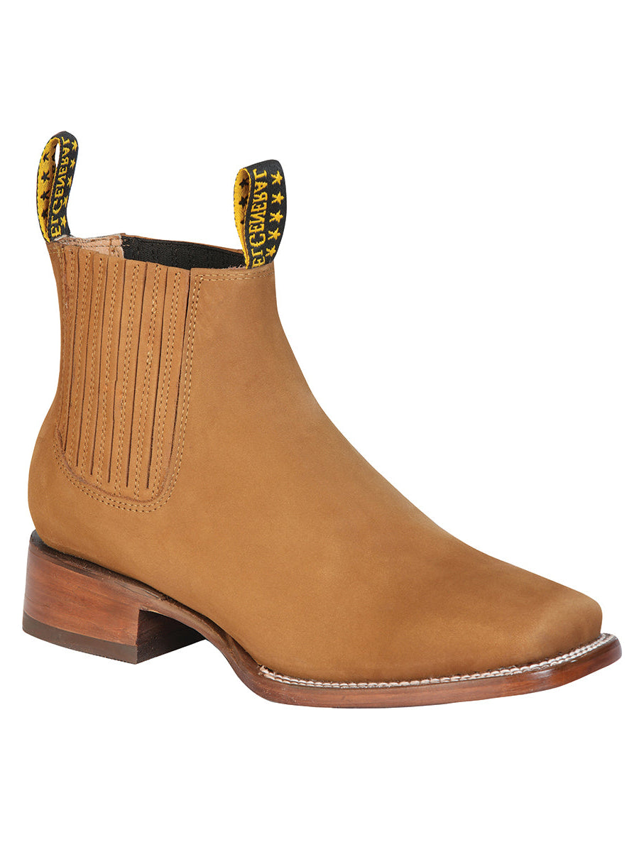 El General Square Toe Ankle Boot - Nobuck Old Gold 126199