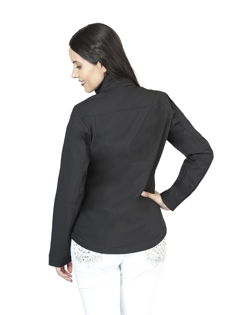Chaqueta con cremallera para mujer negra 127081