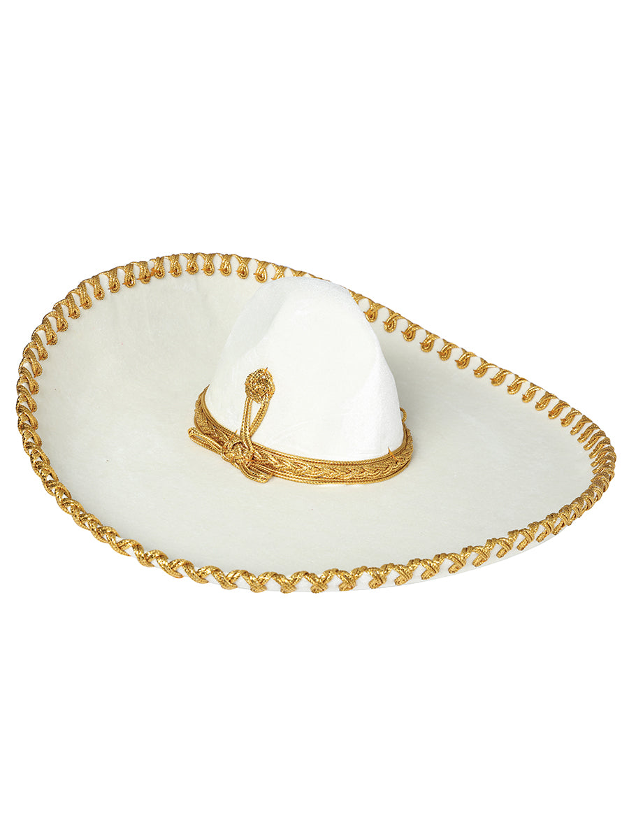 Adult
Mexican Charro Hat Velvet Ivory/Gold 600700