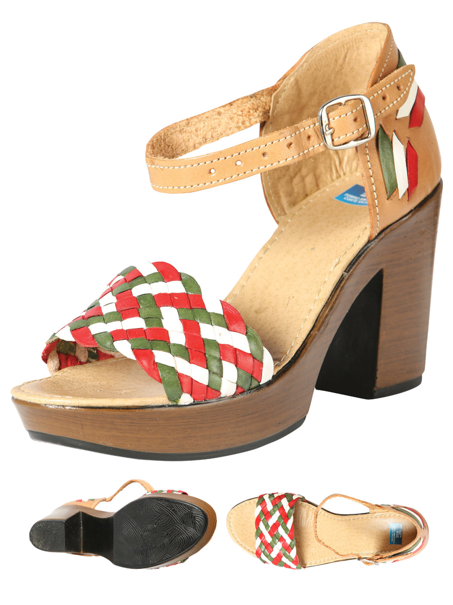 Mexican Artisanal Sandals Leather Tricolor 603941