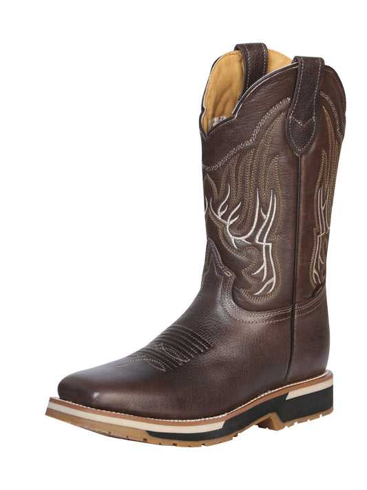 Establo Men’s Rodeo Boot - Bovine Grizzly Leather in Brown

 41539