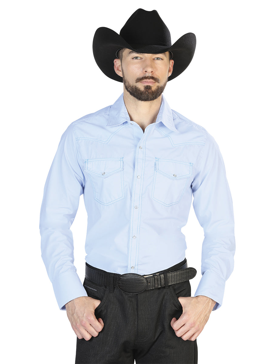 Baby Blue Western Long Sleeve Shirt 42896
