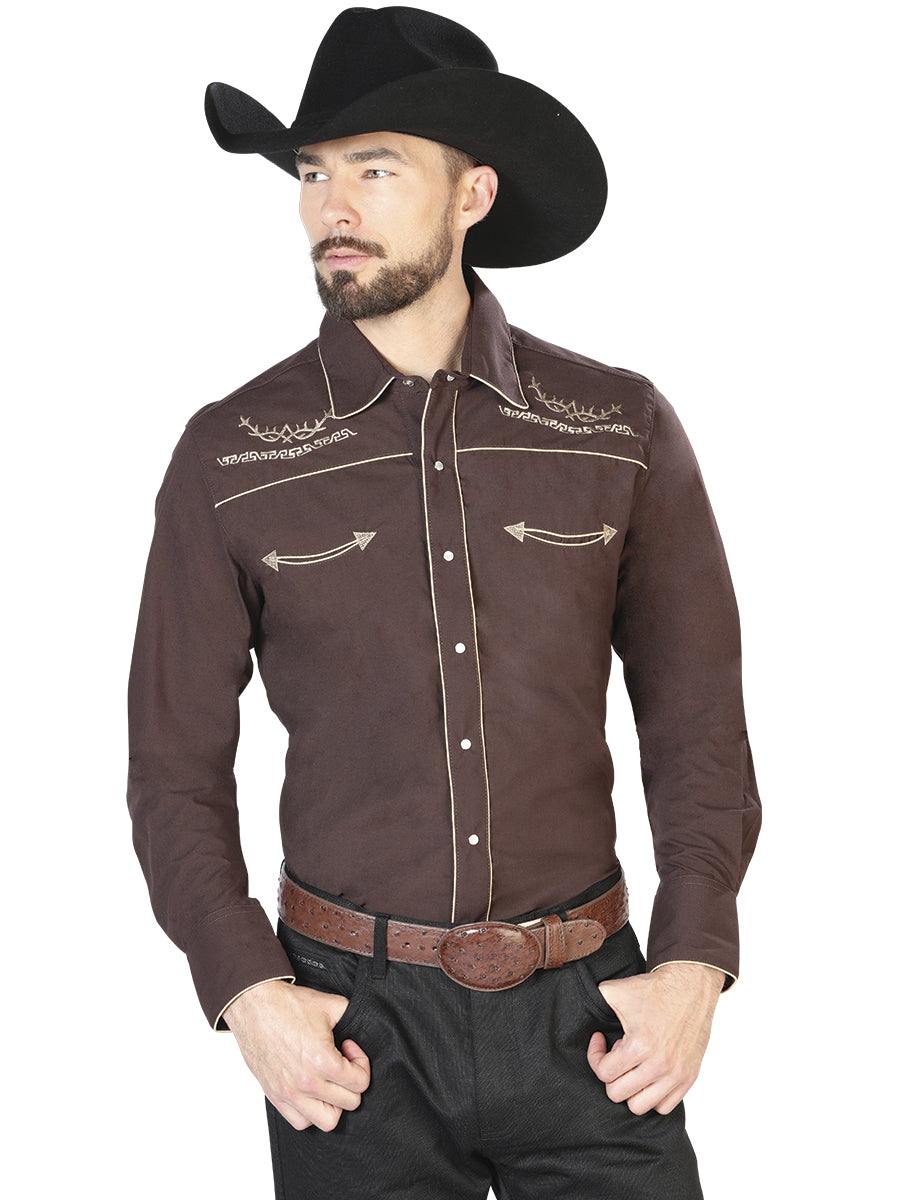 Brown Western Long Sleeve Shirt 42950