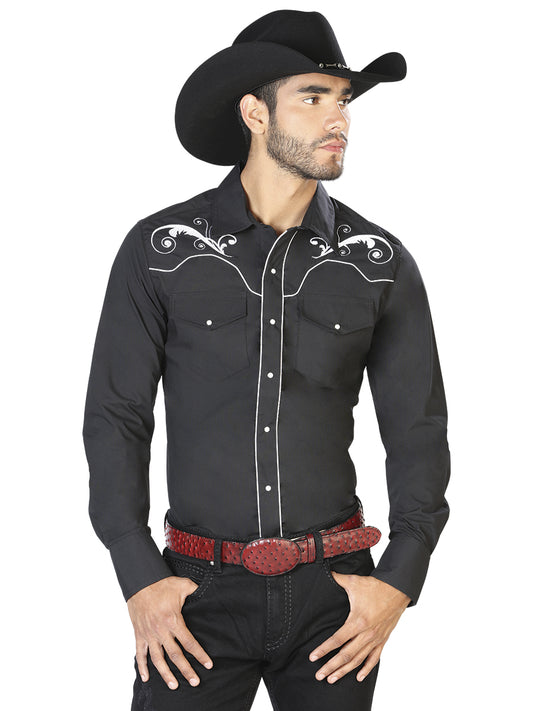El Señor de los Cielos Embroidery Shirt Black/White 42958