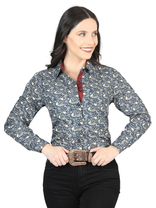 Blue Print Long Sleeve Shirt 43051