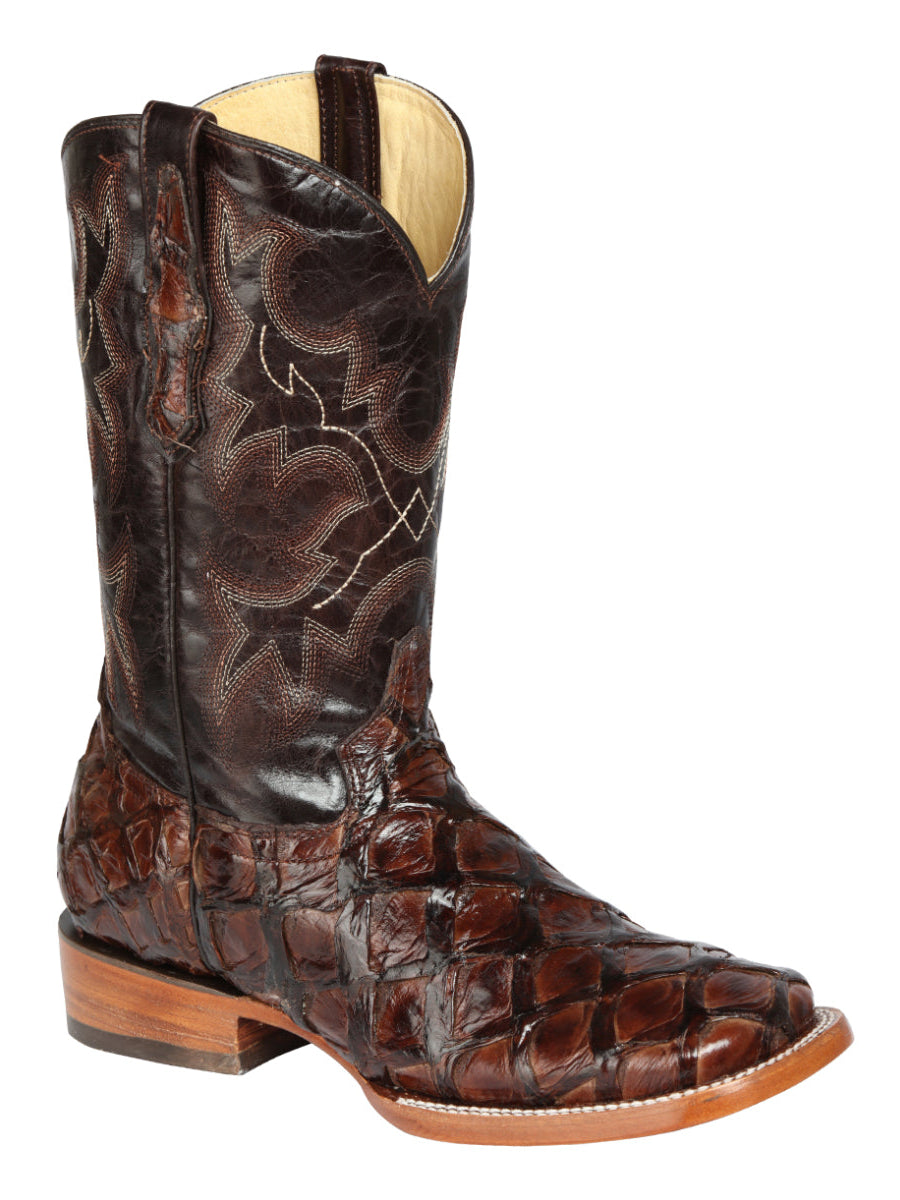 El General Men's Exotic Monster Fish Rodeo Boots - Brown 44116