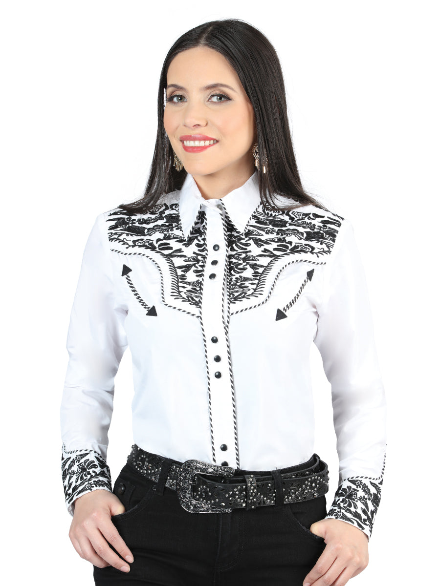 Senor De Los Cielos Embroidery Shirt White/Black 44343