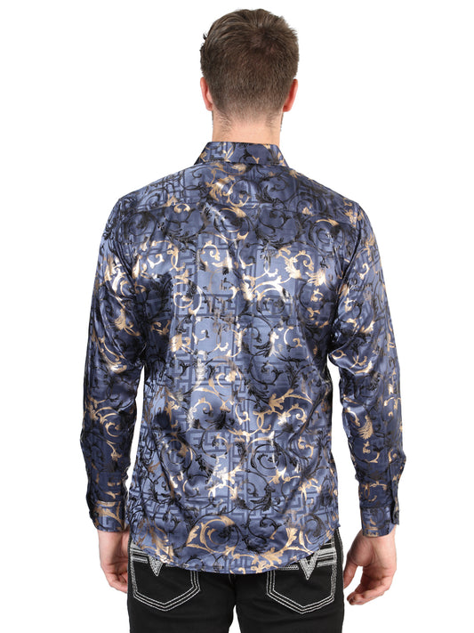 El General Navy Blue Casual Long-Sleeve Shirt 44589