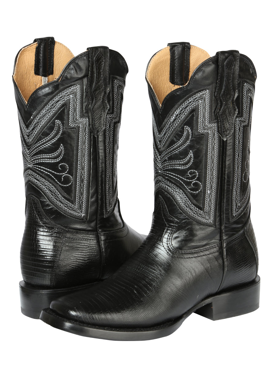 Bota de rodeo para hombre El General - Imitación de lagarto - Negra 44666