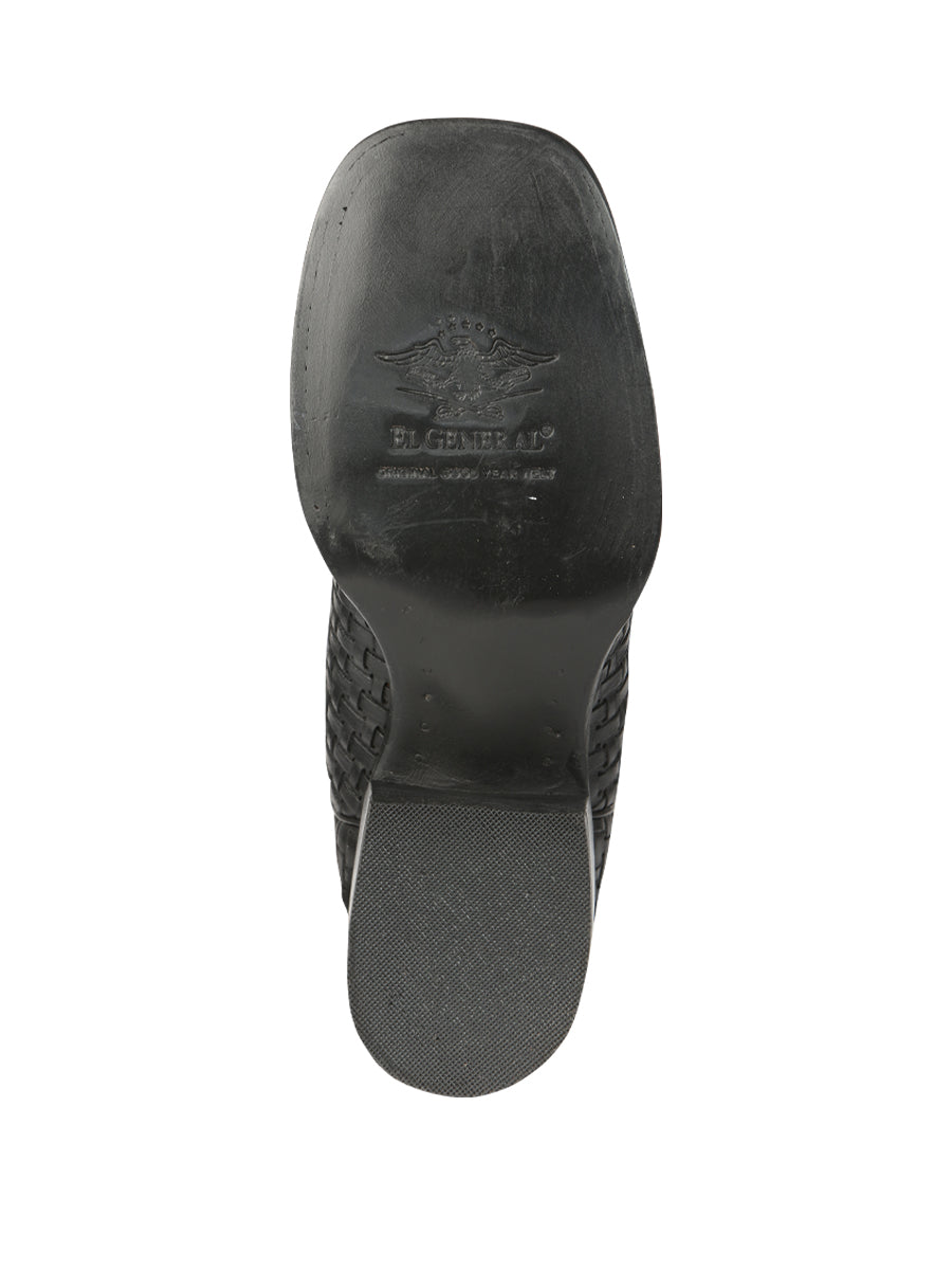 Botas de rodeo negras locas Petatillo para hombre de El General 44884