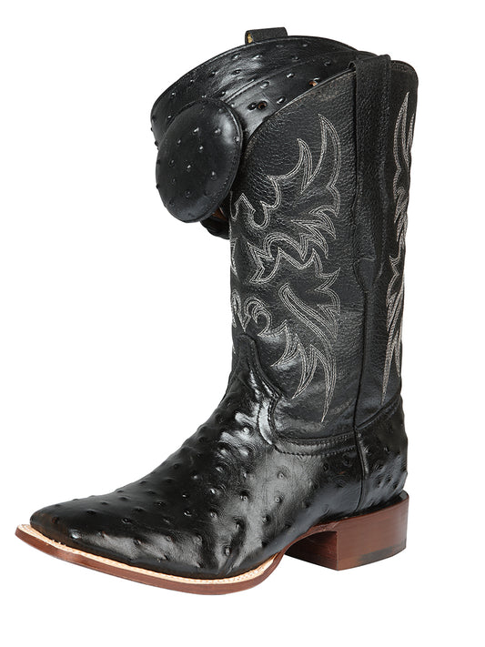 El General Rodeo - Botas de piel de avestruz estampada - Negro 44935