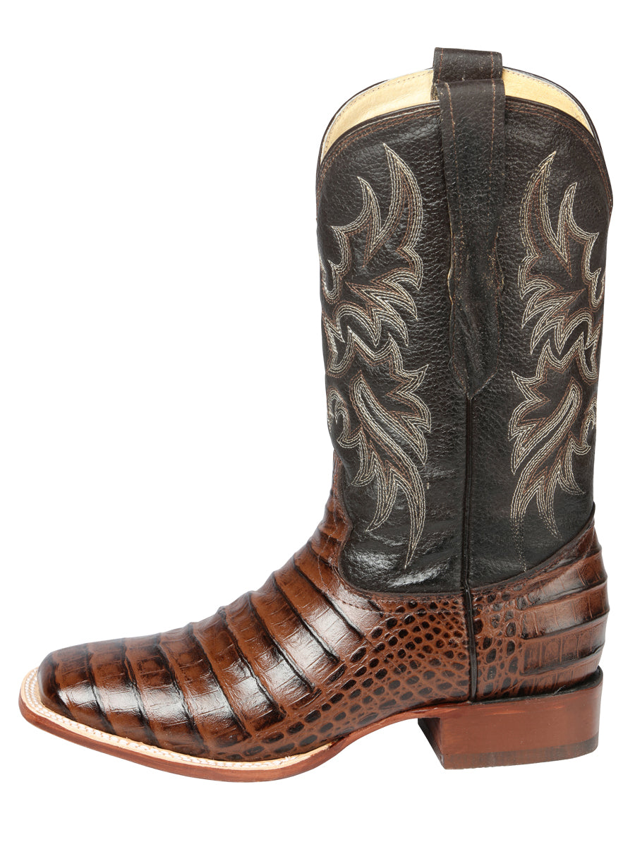 Bota Rodeo Hombre El Señor de los Cielos - Piel Vientre Caimán Imitación - Marrón

 44937