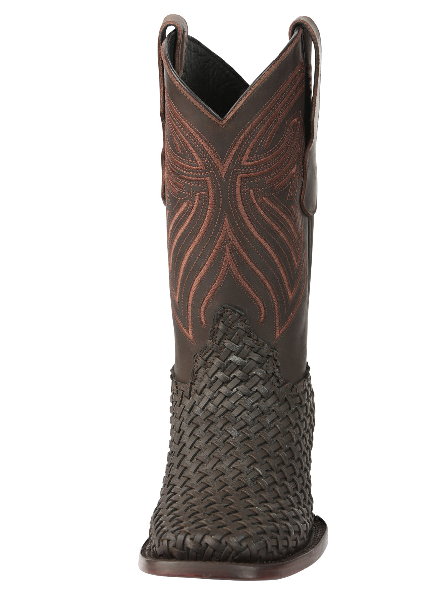 El General Men’s Leather Rodeo Boots Petatillo - Chocolate 45013
