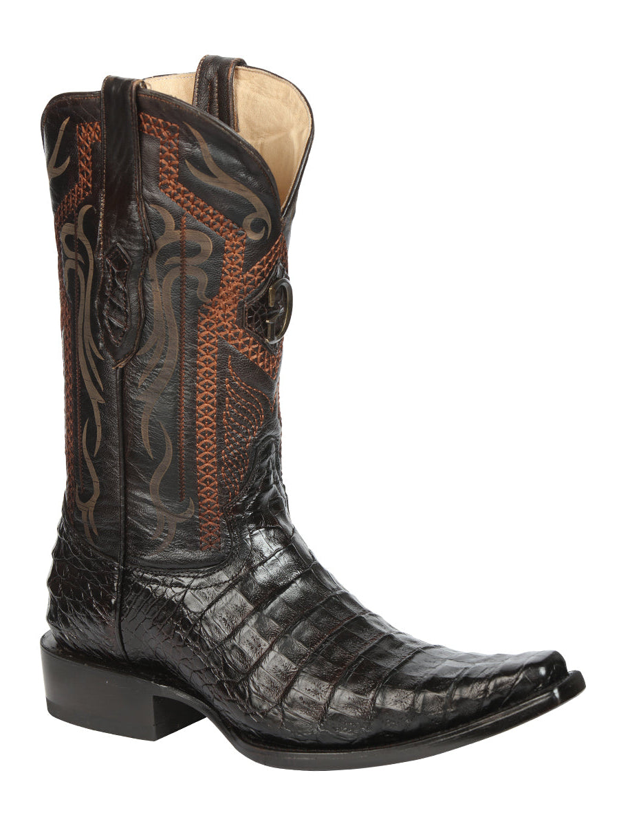 El General Men's Exotic Caiman Belly Cowboy Boots - Brown 45079