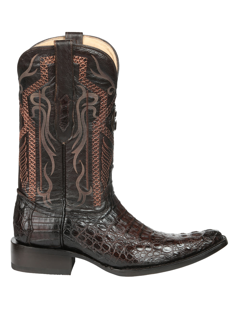 El General Men's Exotic Caiman Nuca Cowboy Boots - Brown 45082