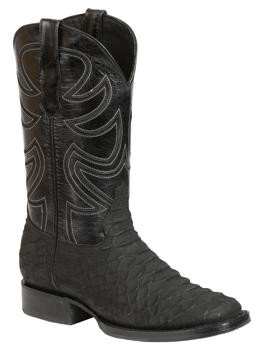 El General Men’s Rodeo Boot Imitation Python - Black 45561