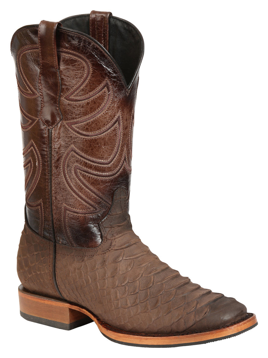 El General Men’s Rodeo Boot Imitation Python - Brown 45562