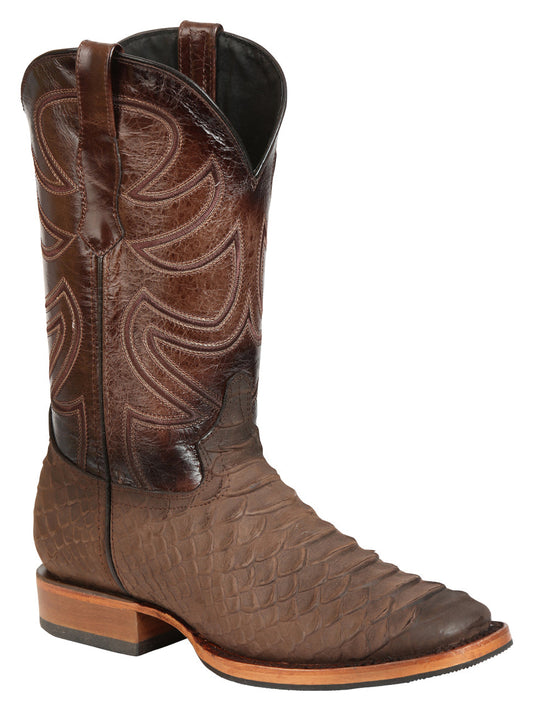 El General Men’s Rodeo Boot Imitation Python - Brown 45562