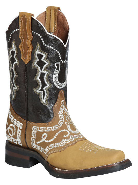El General Rodeo Boot - Nobuck Honey with Embroidery 51111