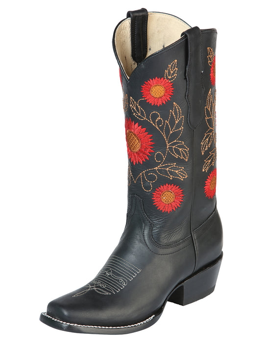 El General Women’s Western Boots Crazy Leather

 - Black 51163