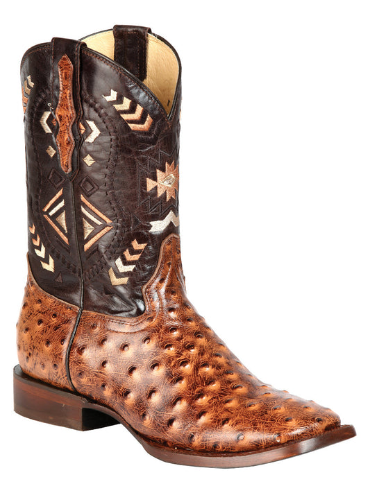 El General Rodeo Boot - Printed Ostrich Shedron 51239