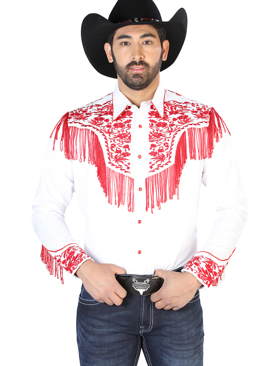 El Señor de los Cielos Embroidery Shirt White/Red 126708