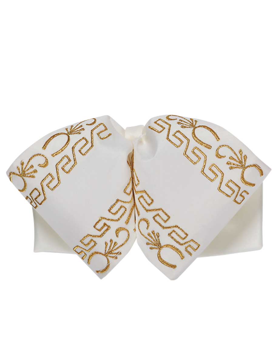Adult 
Mexican Charro Bow Tie 100% Polyester Ivory/Gold 600136