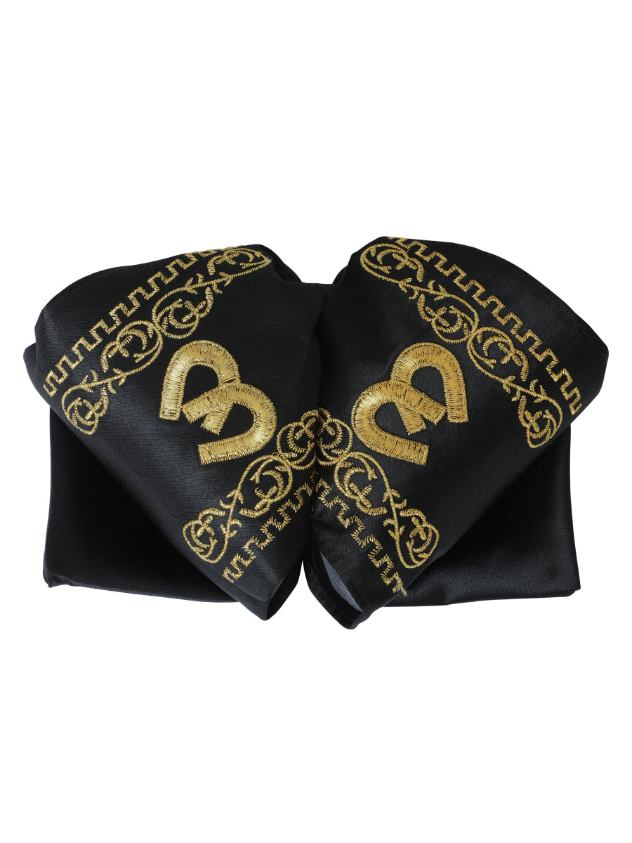 Adult 
Mexican Charro Bow Tie 100% Polyester Black/Gold 600484