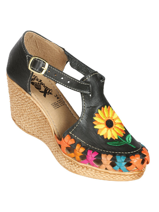Mexican Artisanal Sandals Leather Black 603313